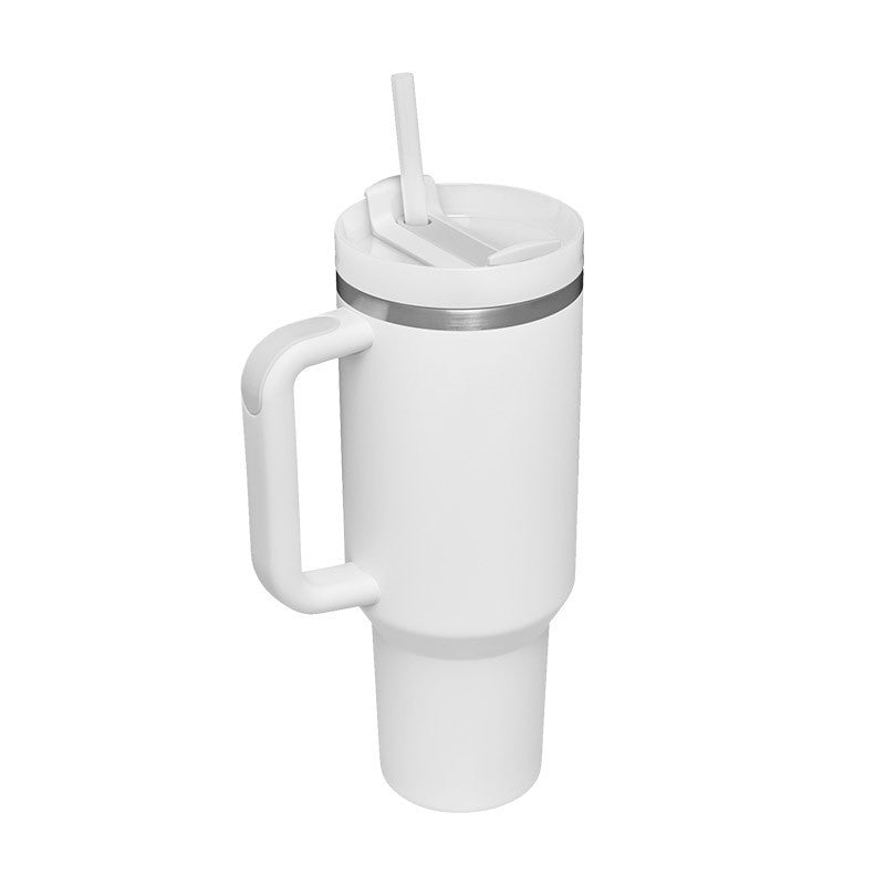 Stylish 40 oz insulated tumbler with straw and handle for everyday use