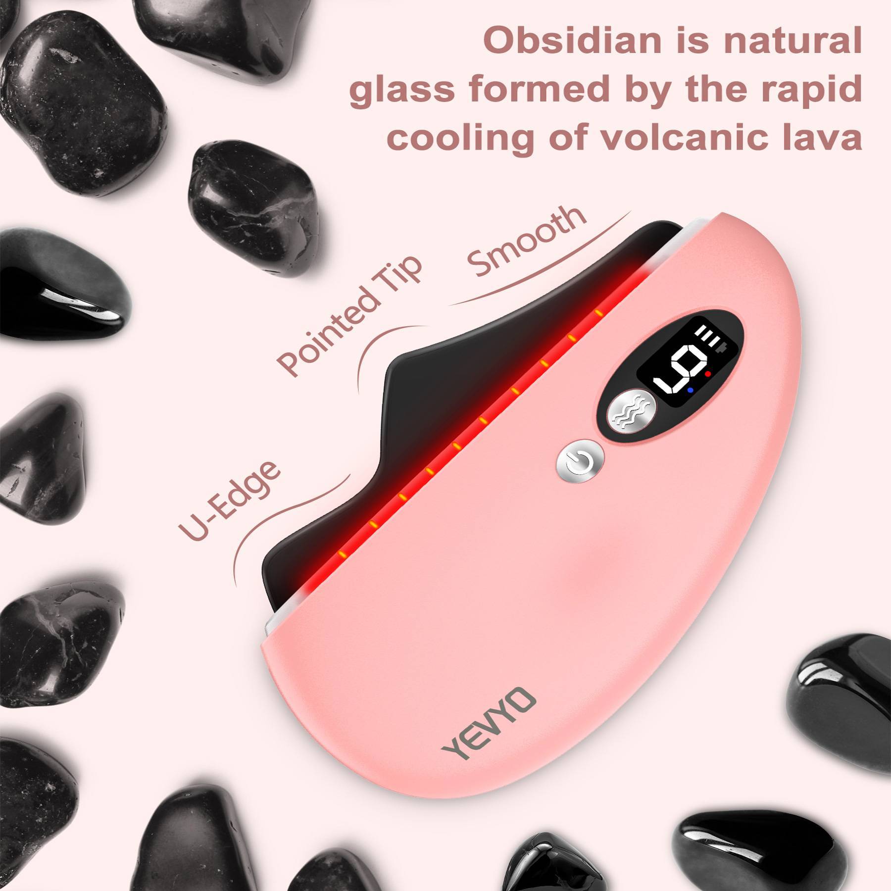 Gua Sha Facial Tool, Electric Black Obsidian Guasha Tool Massage Gua Sha Stone Danny's Store