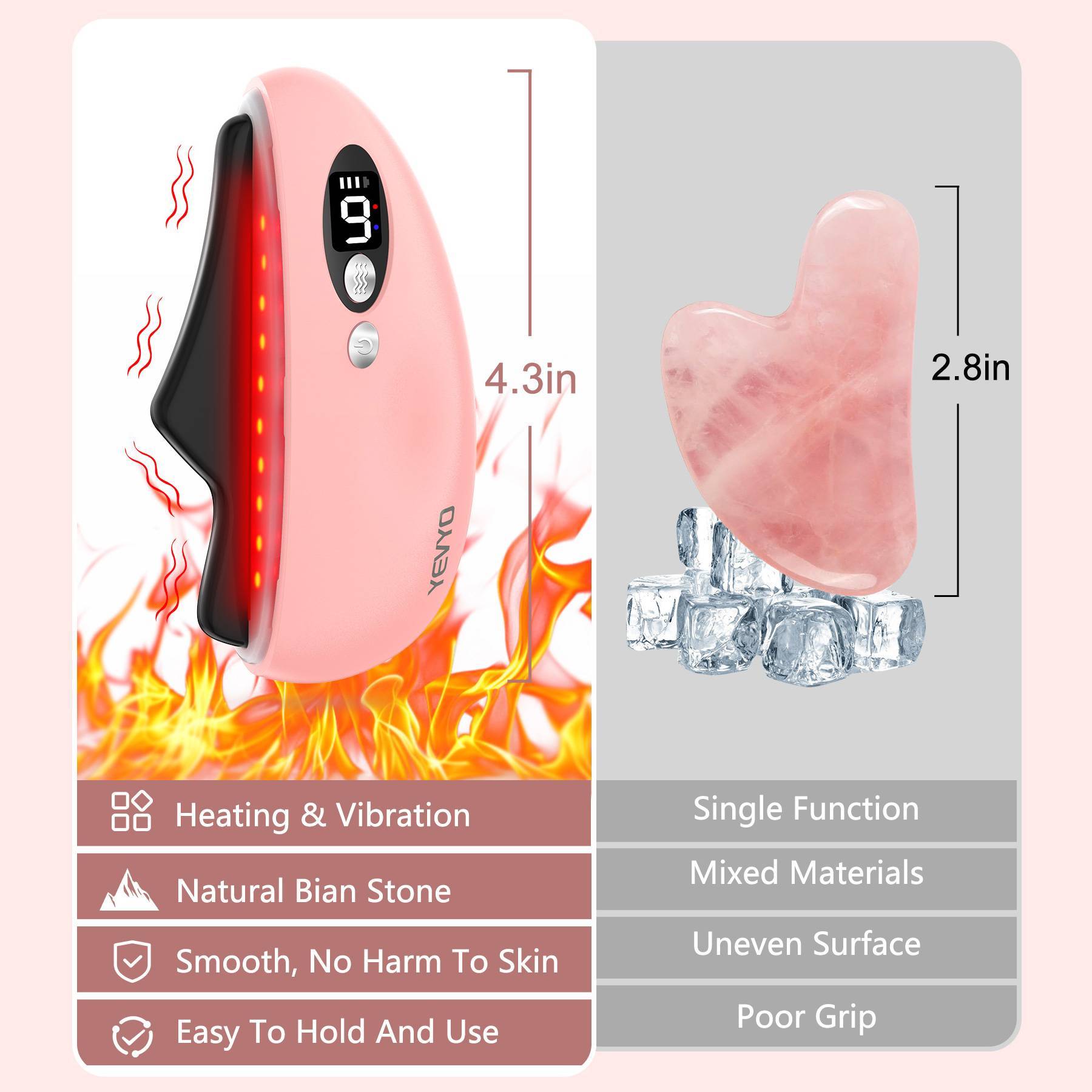 Gua Sha Facial Tool, Electric Black Obsidian Guasha Tool Massage Gua Sha Stone Danny's Store