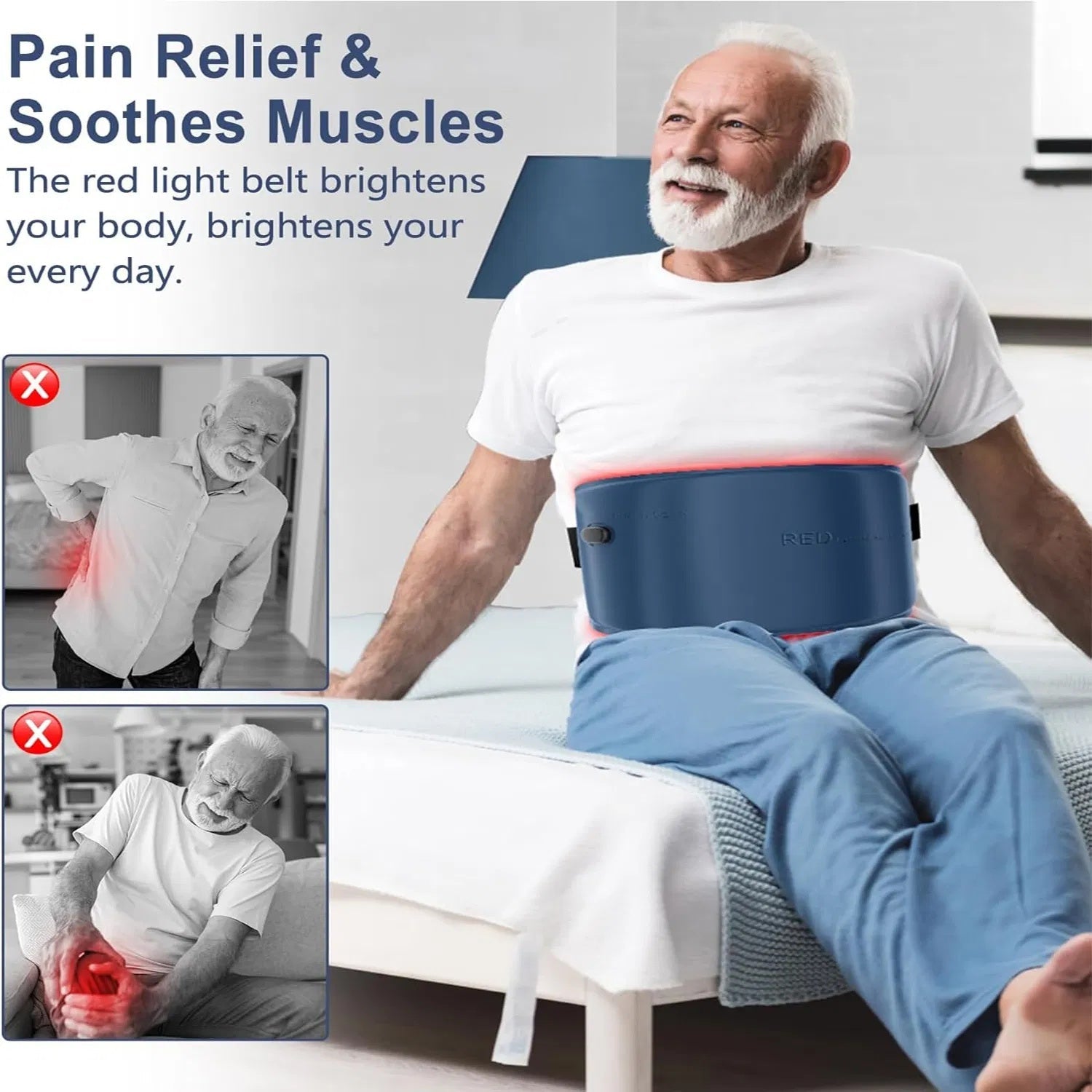 Red Light Therapy Belt For Body, Mother's Day Gift, Cordless Near Infrared Light Therapy Pain Relief & Inflammation With Soft Breathable Fabric, For Muscle Soothe, For Shoulder, Waist, Back, Legs Danny's Store