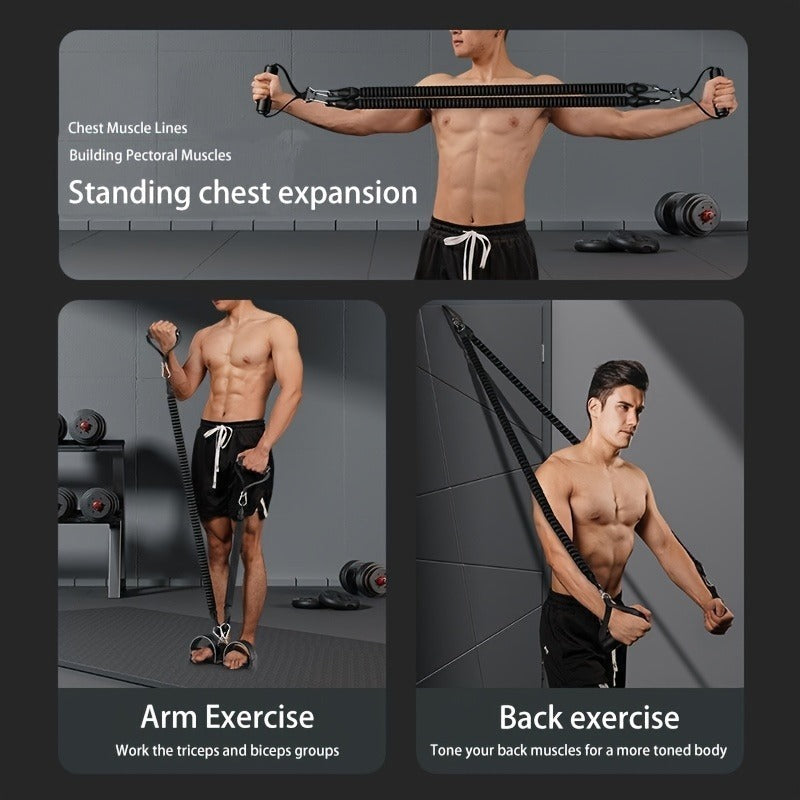 A Set Of Adjustable Resistance Tension Bands With Foot Pedals And Handles, High Resistance Level, Anti Fall, Suitable For Fitness Training, Body Stretching, And Abdominal Muscle Exercises Danny's Store