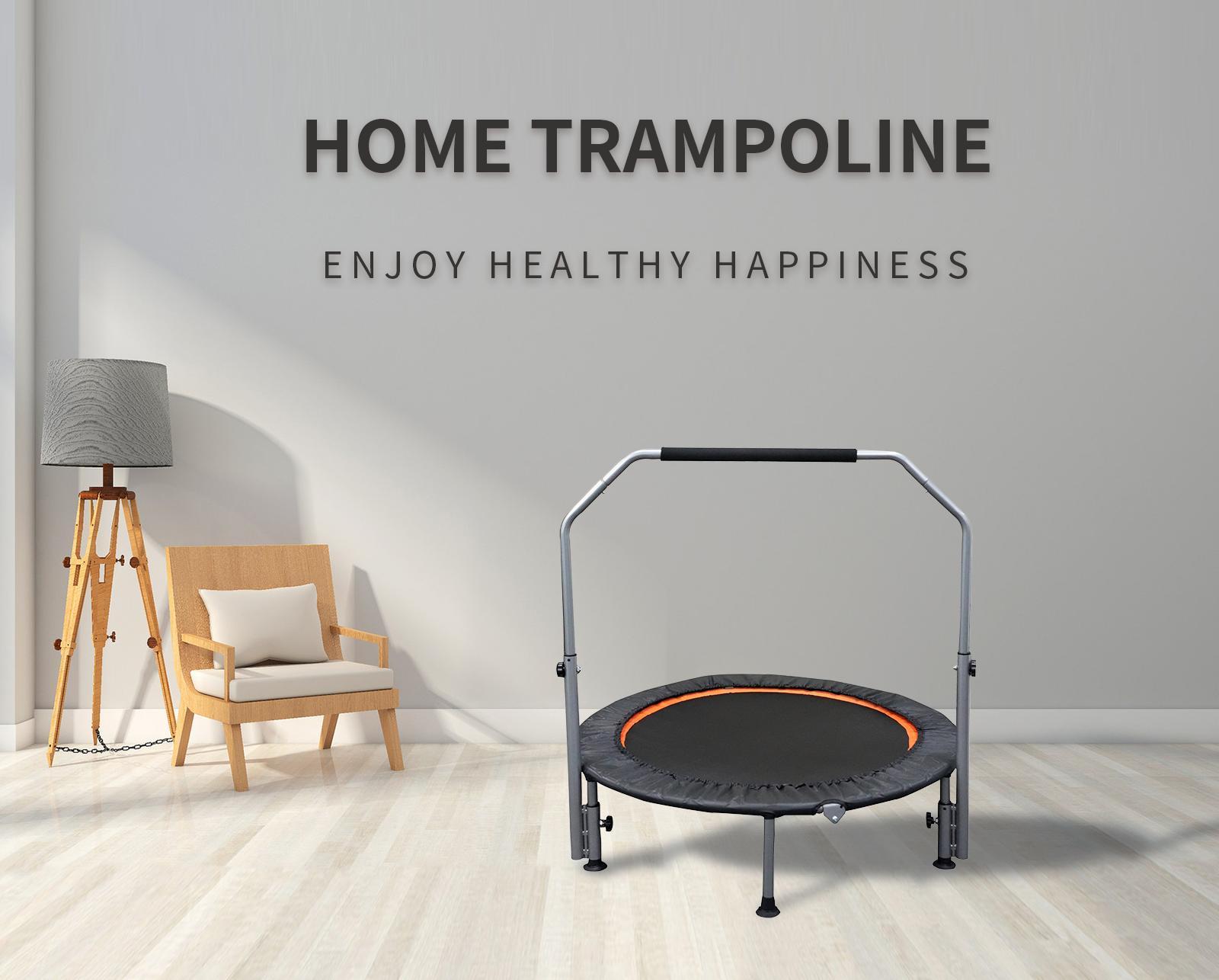 Sturdy foldable trampoline for cardio, balance, and core training
