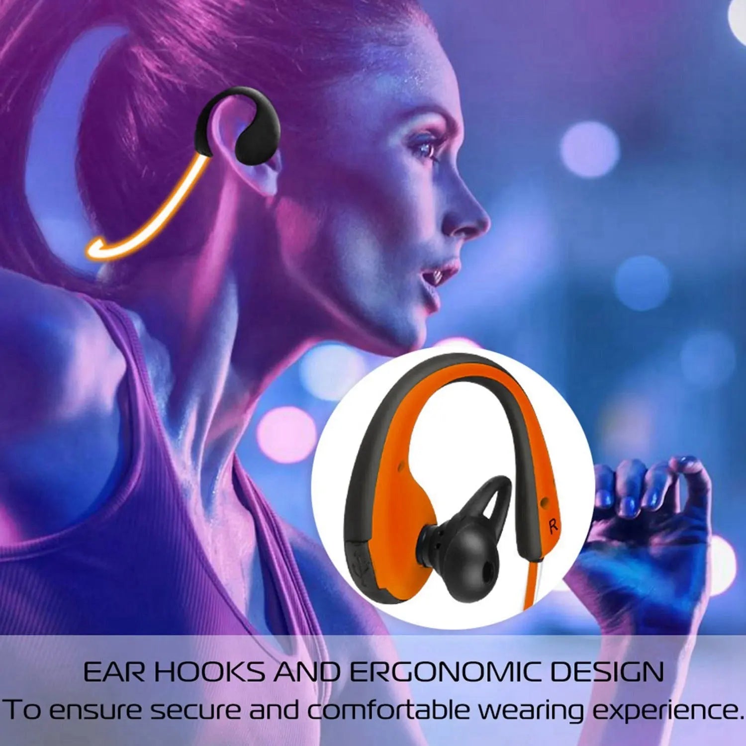 1Pc Wireless Sports Headsets Wireless V4.1 Neckband Earphones HD Stereo Sweat-proof Headphones Earbuds With  LED Light Mic 8Hrs Work Running cj dropshipping
