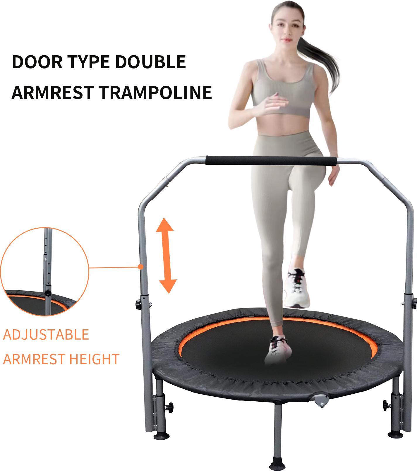Foldable mini fitness trampoline for outdoor cardio and strength training