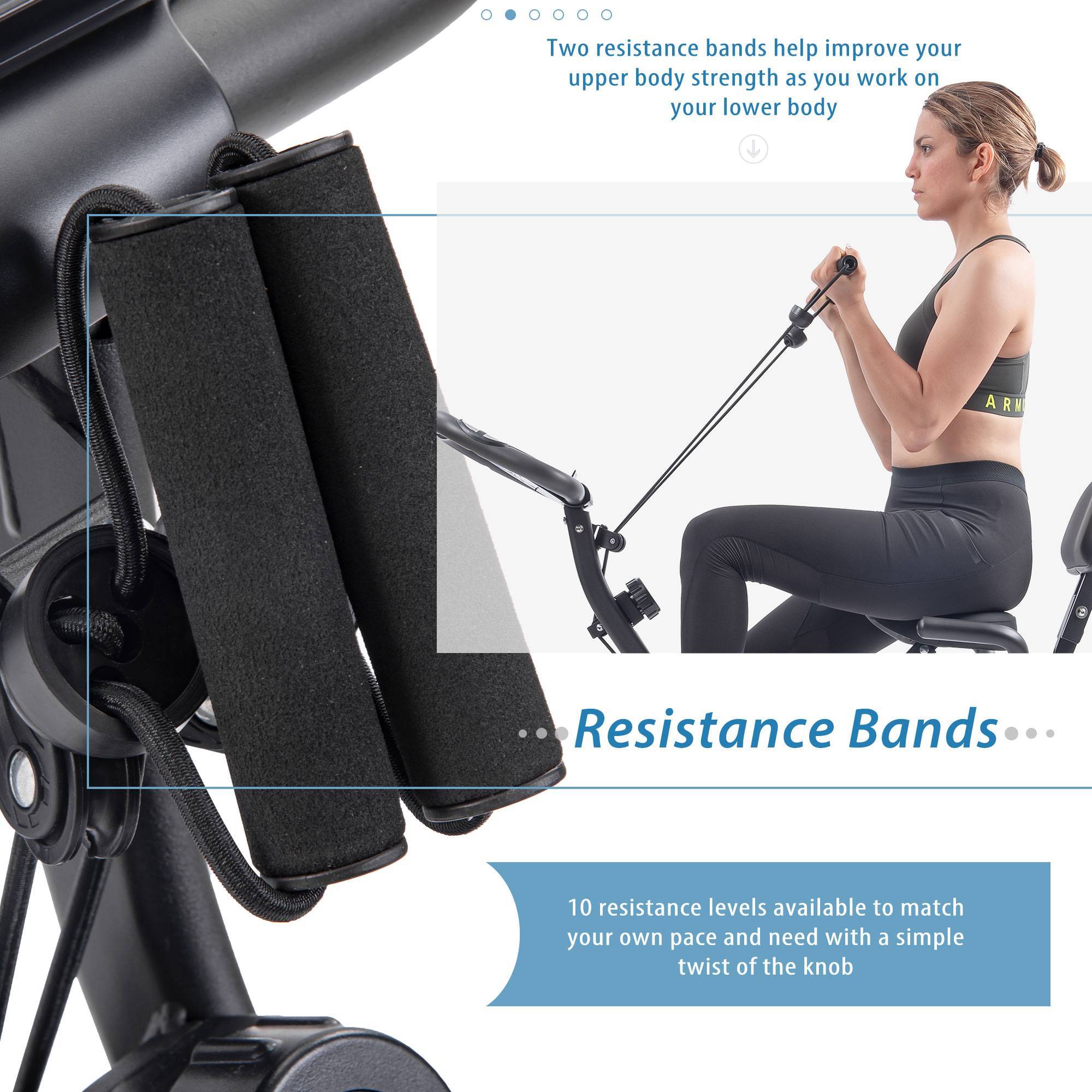 Portable folding fitness bike with transport wheels