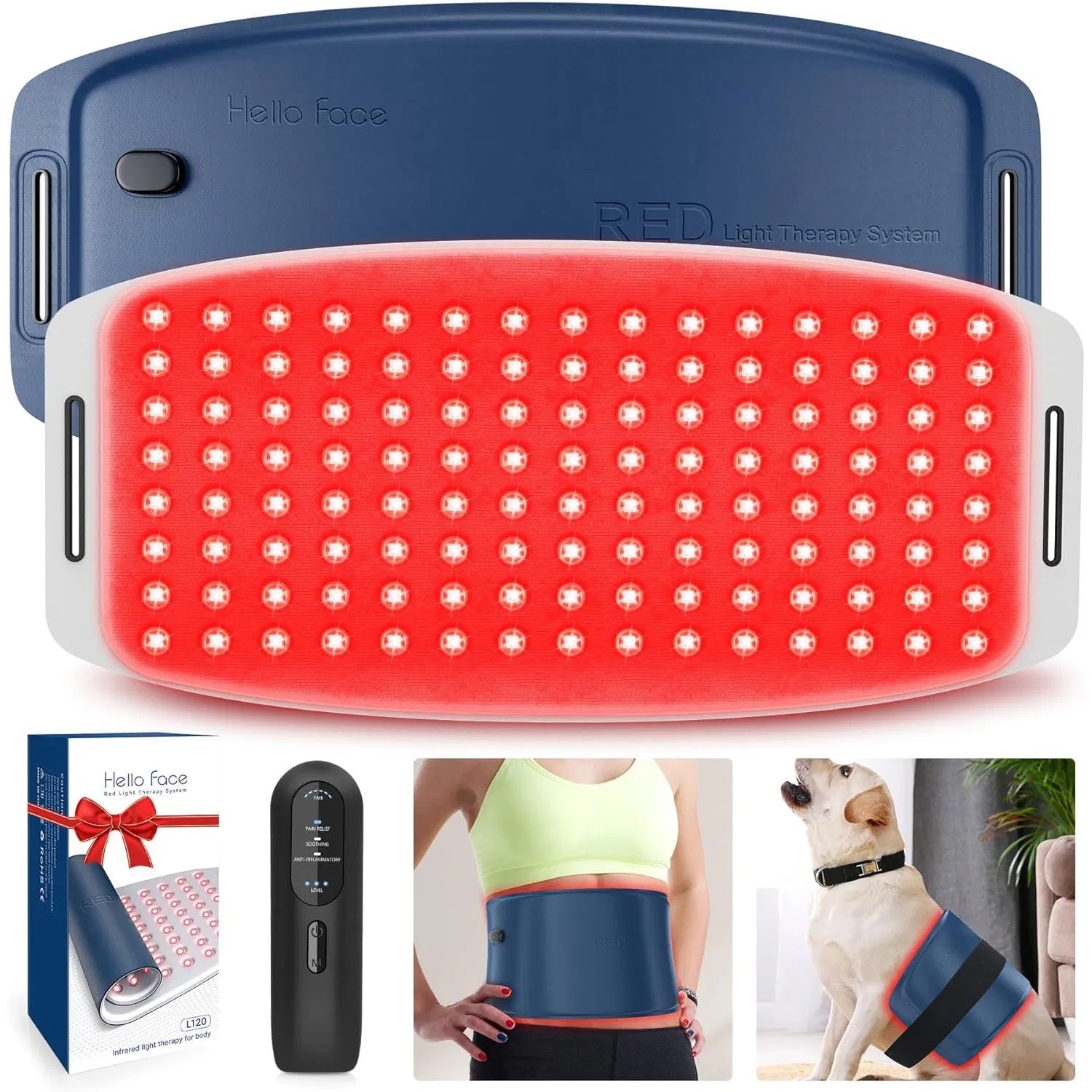 Red Light Therapy Belt For Body, Mother's Day Gift, Cordless Near Infrared Light Therapy Pain Relief & Inflammation With Soft Breathable Fabric, For Muscle Soothe, For Shoulder, Waist, Back, Legs Danny's Store