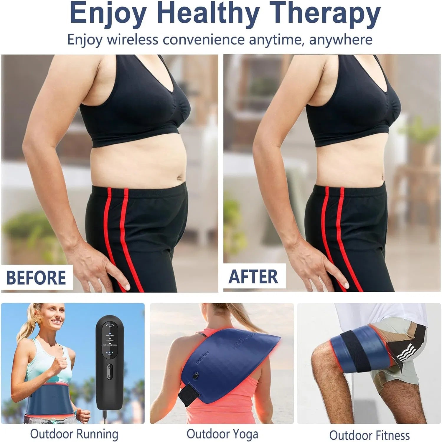 Red Light Therapy Belt For Body, Mother's Day Gift, Cordless Near Infrared Light Therapy Pain Relief & Inflammation With Soft Breathable Fabric, For Muscle Soothe, For Shoulder, Waist, Back, Legs Danny's Store