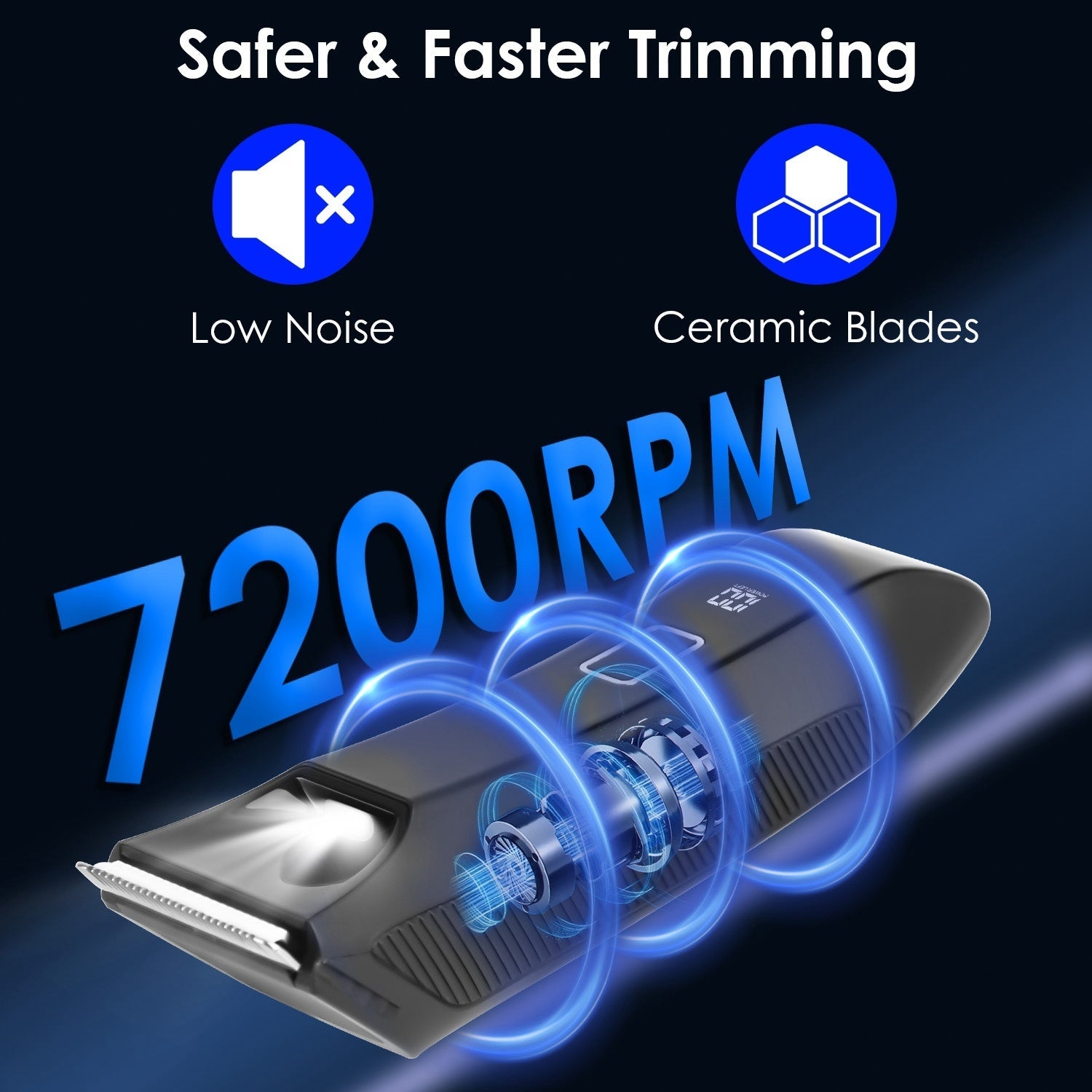 1Pc 2 In 1 Electric Body Trimmer For Men Cordless Beard Groin Ball Pubic Hair Shaver IPX7 Waterproof Razor With LED Light LCD Display Guard Comb Shaving Head Danny's Store