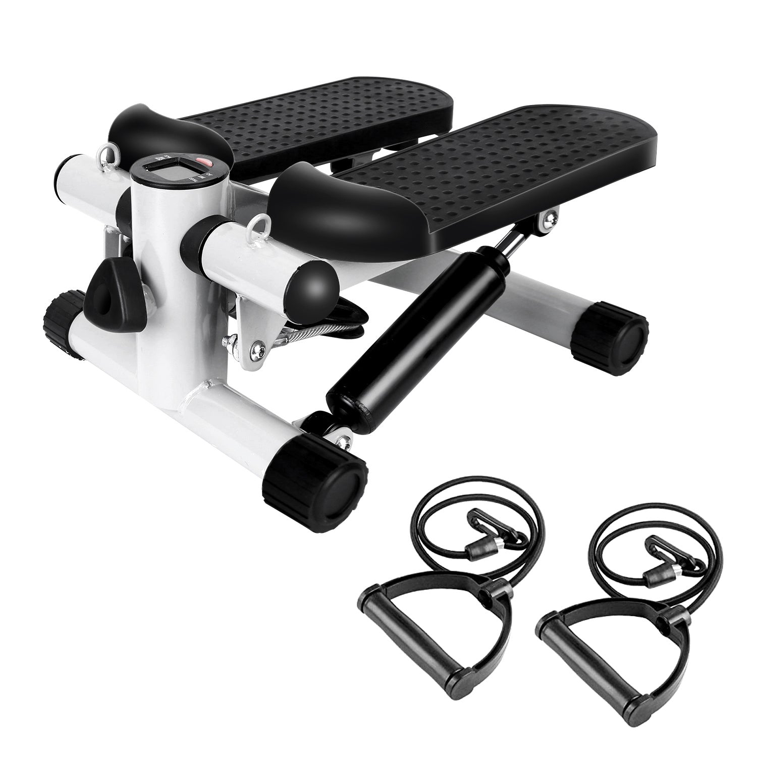 Portable stair stepper machine with LCD monitor for cardio.