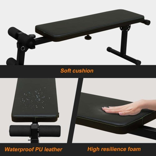 Sturdy adjustable power tower with bench for strength and muscle training.