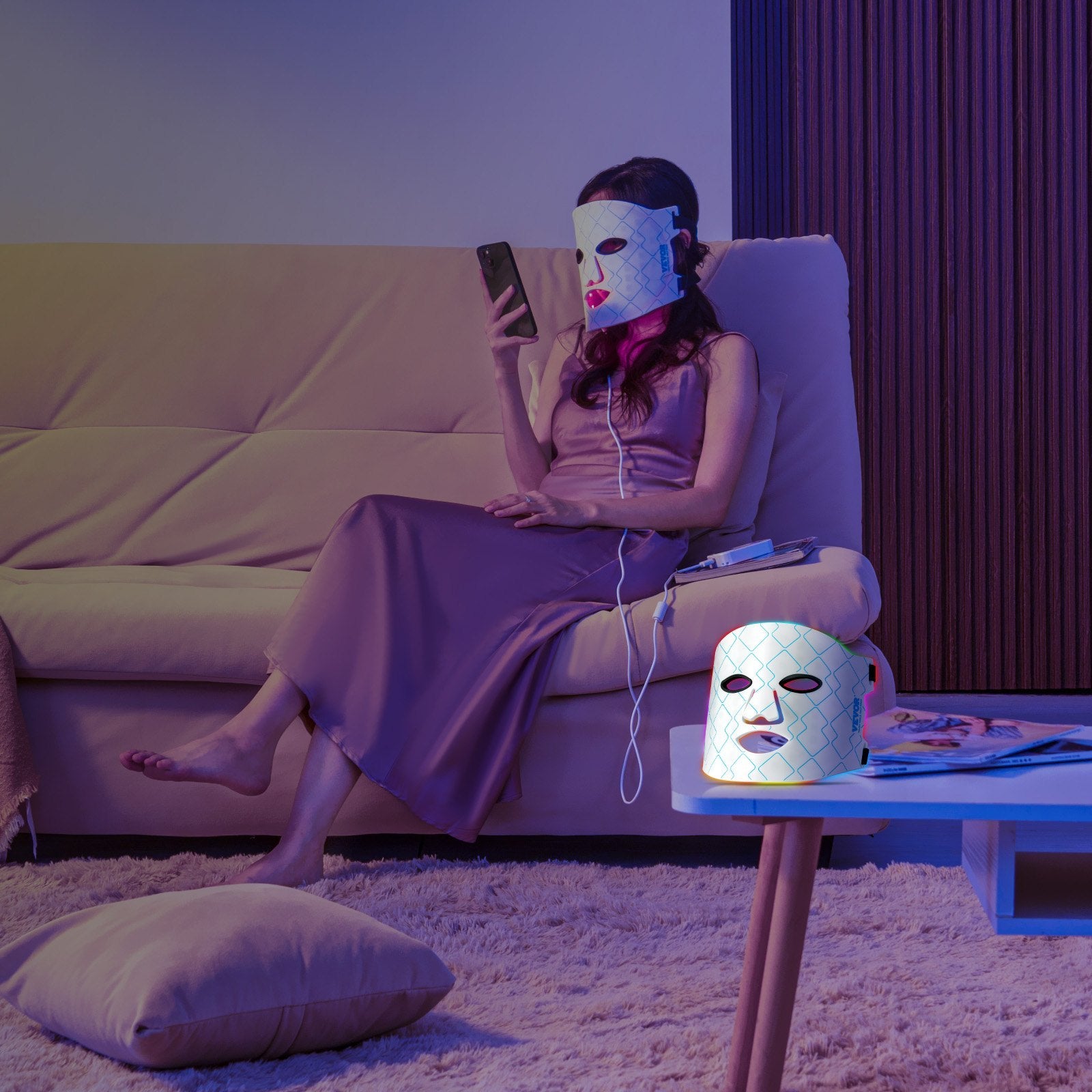 VEVOR Red Light Therapy Mask 7-Color LED Face Mask Light Therapy With 850nm NIR Danny's Store