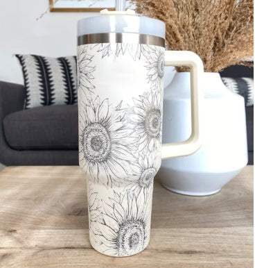 Stainless steel thermal tumbler with straw for gym and office