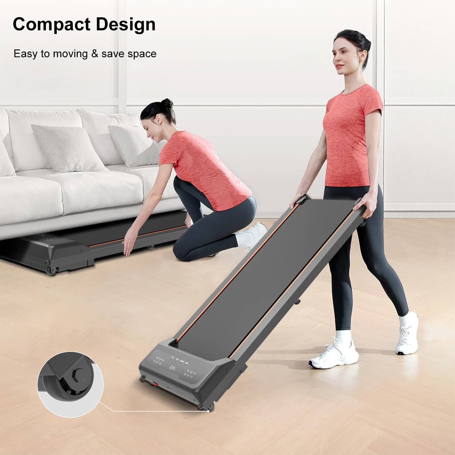Walking Pad Under Desk Treadmill LED Display And Remote Control Portable Treadmill Danny's Store