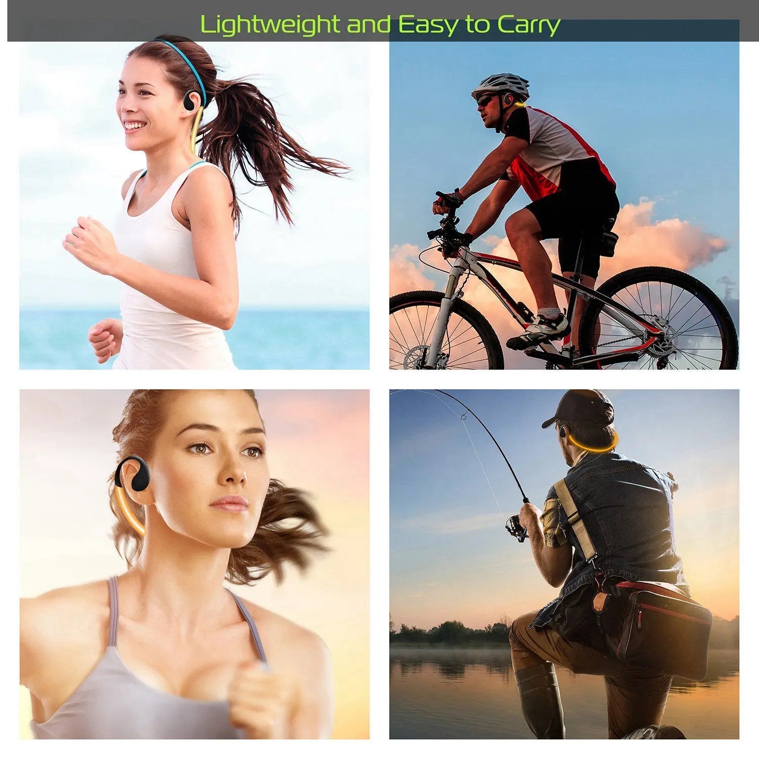 1Pc Wireless Sports Headsets Wireless V4.1 Neckband Earphones HD Stereo Sweat-proof Headphones Earbuds With  LED Light Mic 8Hrs Work Running cj dropshipping