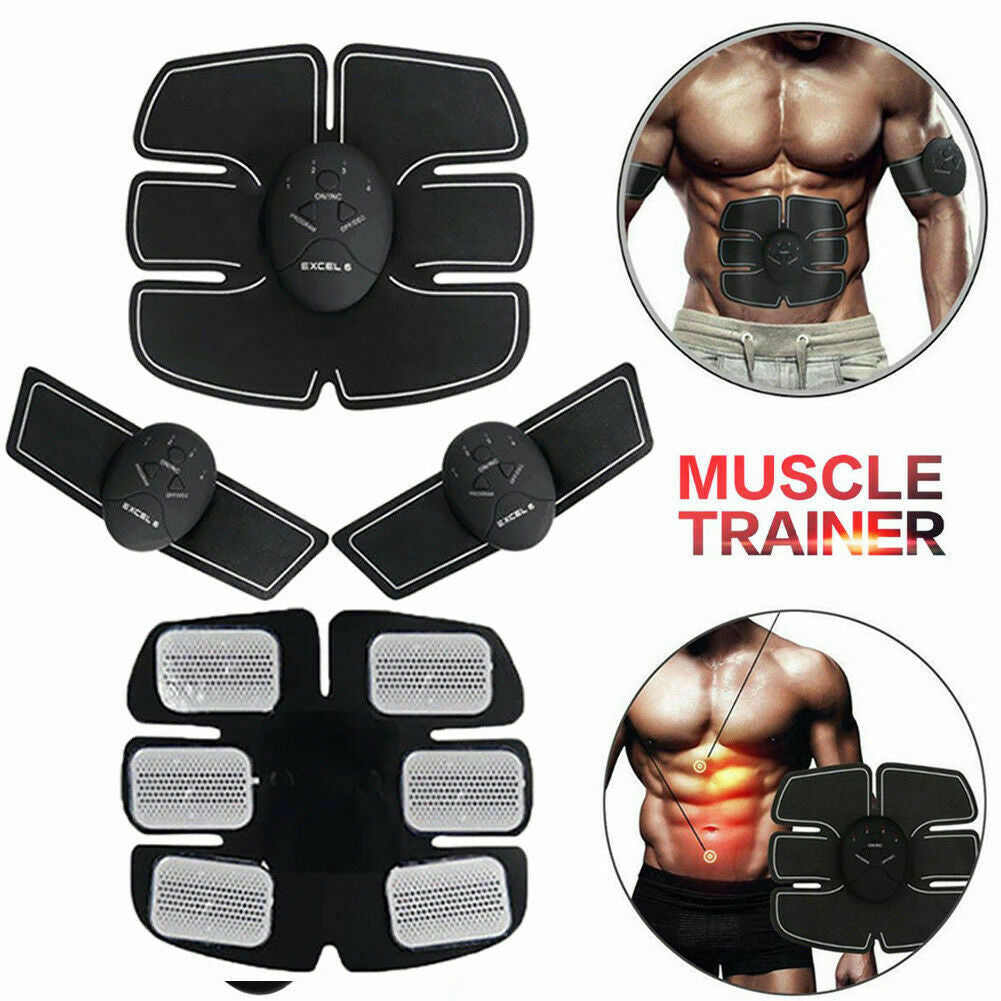 Electric ABS muscle toner belt for belly fat burning workout.