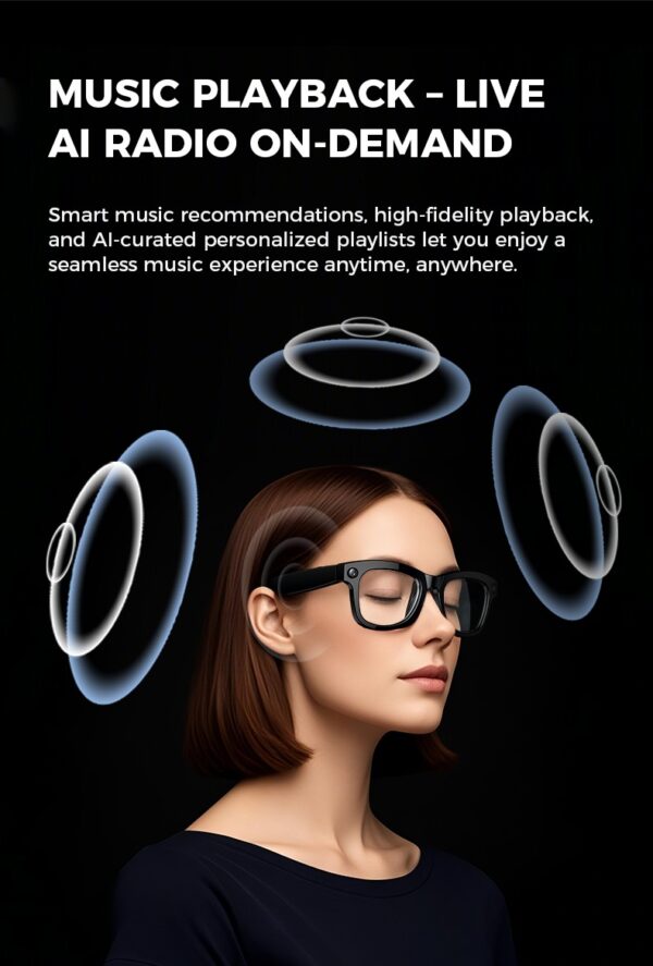 AI Smart Camera Glasses with ChatGPT,8MP camera glasses,Bluetooth Glasses with 164+ Language Translation, Black/Transparent Translator Lenses,Multifunctional Audio Eyewear for Women Men. - Image 4