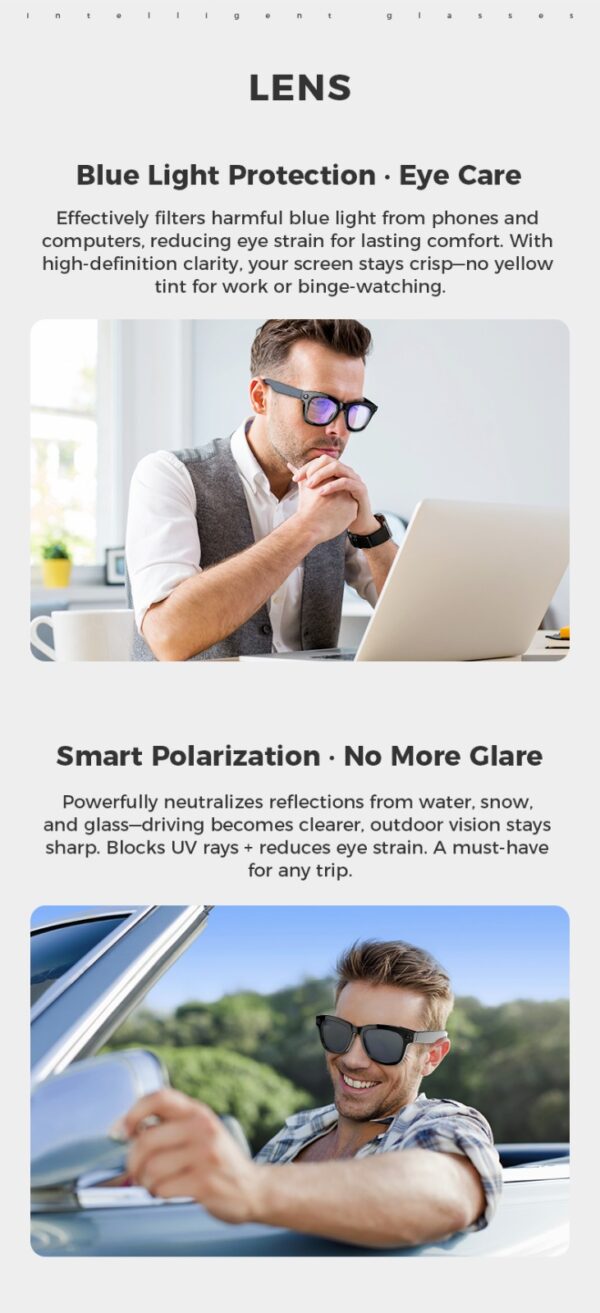 AI Smart Camera Glasses with ChatGPT,8MP camera glasses,Bluetooth Glasses with 164+ Language Translation, Black/Transparent Translator Lenses,Multifunctional Audio Eyewear for Women Men. - Image 11