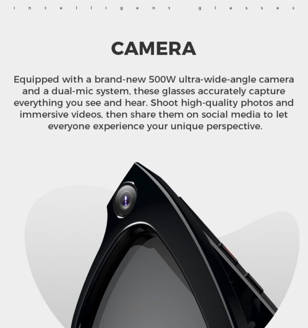 AI Smart Camera Glasses with ChatGPT,8MP camera glasses,Bluetooth Glasses with 164+ Language Translation, Black/Transparent Translator Lenses,Multifunctional Audio Eyewear for Women Men. - Image 9