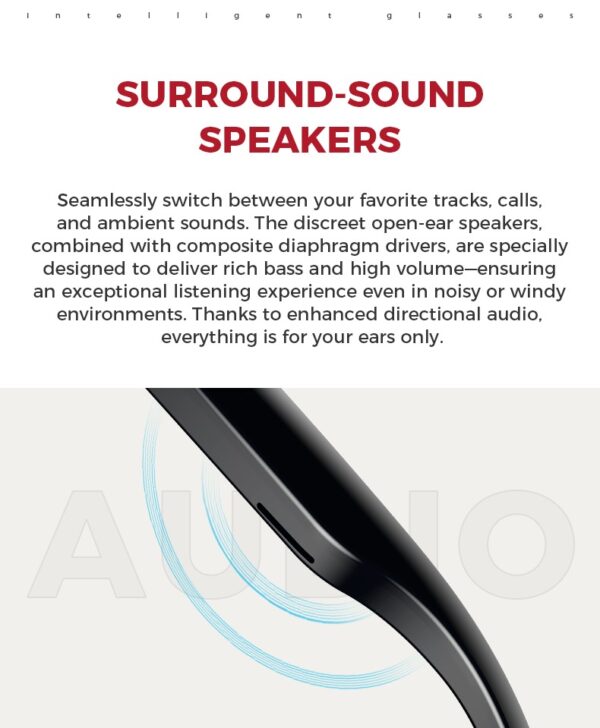 AI Smart Camera Glasses with ChatGPT,8MP camera glasses,Bluetooth Glasses with 164+ Language Translation, Black/Transparent Translator Lenses,Multifunctional Audio Eyewear for Women Men. - Image 15