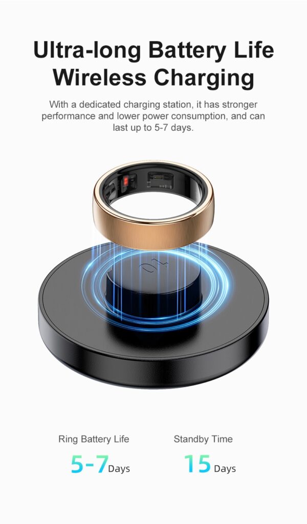 2025 AI Smart Ring, Health management Bluetooth remote gesture control 5 ATM waterproof,Fitness Monitor, Sleep Tracker, Up to 7-Day Battery life, monitors Stress/Heart Rate/blood pressure Women/men Health Tracker, Android & iOS Compatible