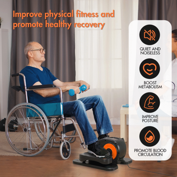 under Desk Elliptical, Electric Ellipse Leg Exerciser While Sitting for Seniors Adults, Auto/Manual Dual Mode Motorized Foot Pedal Exerciser with Remote Control for Home Office Use - Image 3
