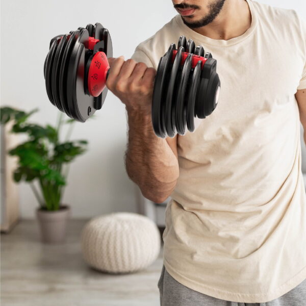 Smartbell 2-Pack, Two 25Lbs. Quick-Select 9 in 1 Adjustable Dumbbell for Home Gym, 5-25Lbs. Weight in 2.5Lbs Increments - Image 4