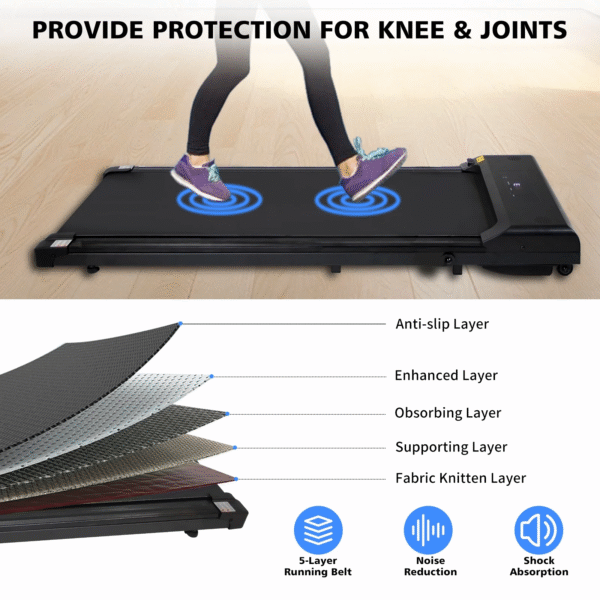 [ US in STOCK] under Desk Treadmill, Slim Flat Walking Pad, Portable Walking Jogging Machine for Home Office Exercise - Remote Control, LCD Display, Stored under Sofa Free Installation - Image 5