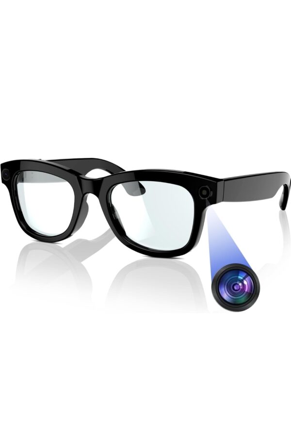 AI Smart Camera Glasses with ChatGPT,8MP camera glasses,Bluetooth Glasses with 164+ Language Translation, Black/Transparent Translator Lenses,Multifunctional Audio Eyewear for Women Men.