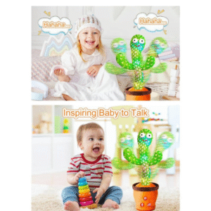 Rechargeable Dancing Talking Cactus Toy with 120 songs, Interactive Cactus Baby Toys for 6-18 Months+, Upgraded Safe and Secure Plush Eyes Baby Toys, Birthday Gifts for Babies