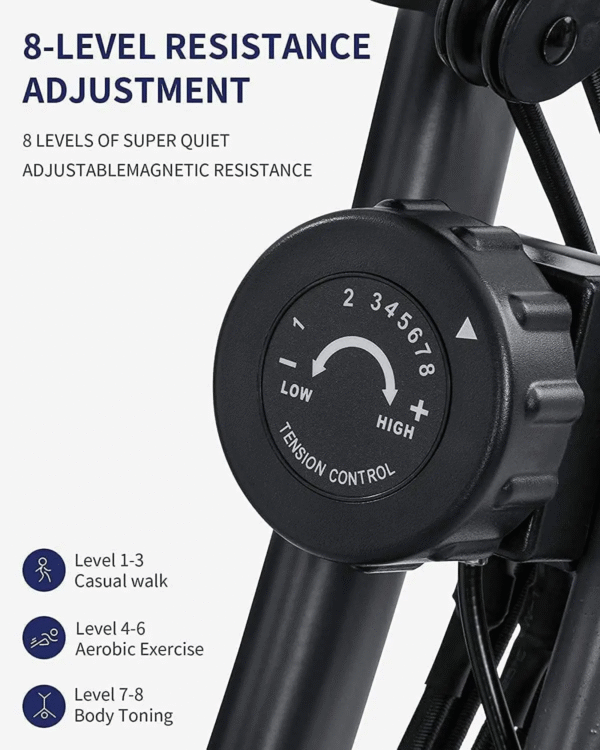 Exercise Bike Folding Magnetic Upright Stationary Bike with Pulse Sensor LCD Monitor Indoor Cycling Bike Stationary Bike