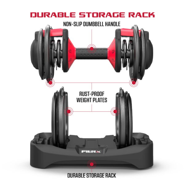 Smartbell 2-Pack, Two 25Lbs. Quick-Select 9 in 1 Adjustable Dumbbell for Home Gym, 5-25Lbs. Weight in 2.5Lbs Increments - Image 8